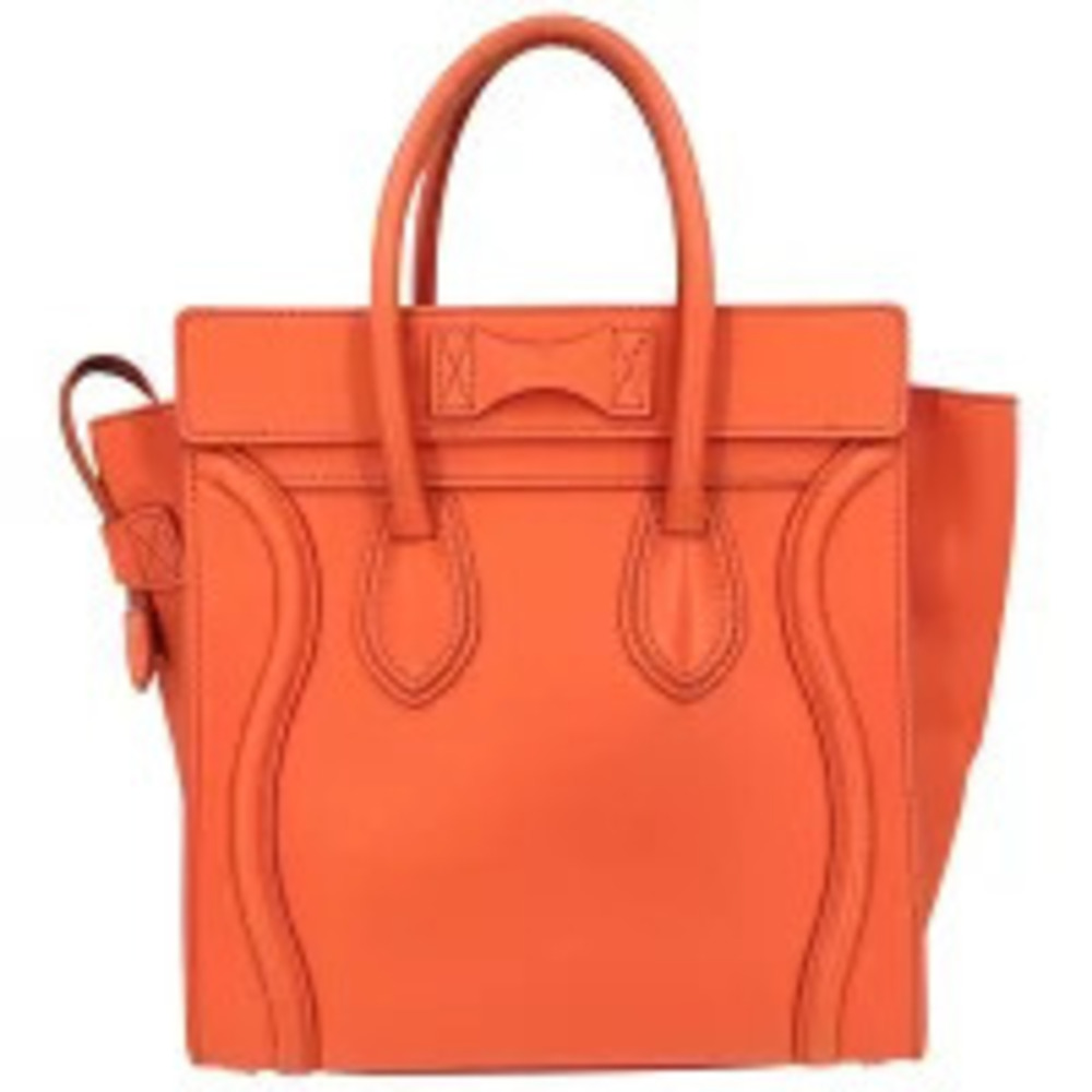 Celine handbag Luggage Shopper leather orange - Picture 2 of 7